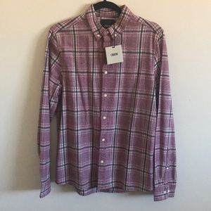 ASOS red striped flannel